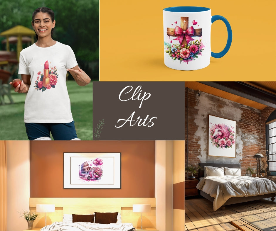 Timeless Bloom & Faith Clip Art Collection — Printable Designs for Shirts, Mugs & Wall Décor