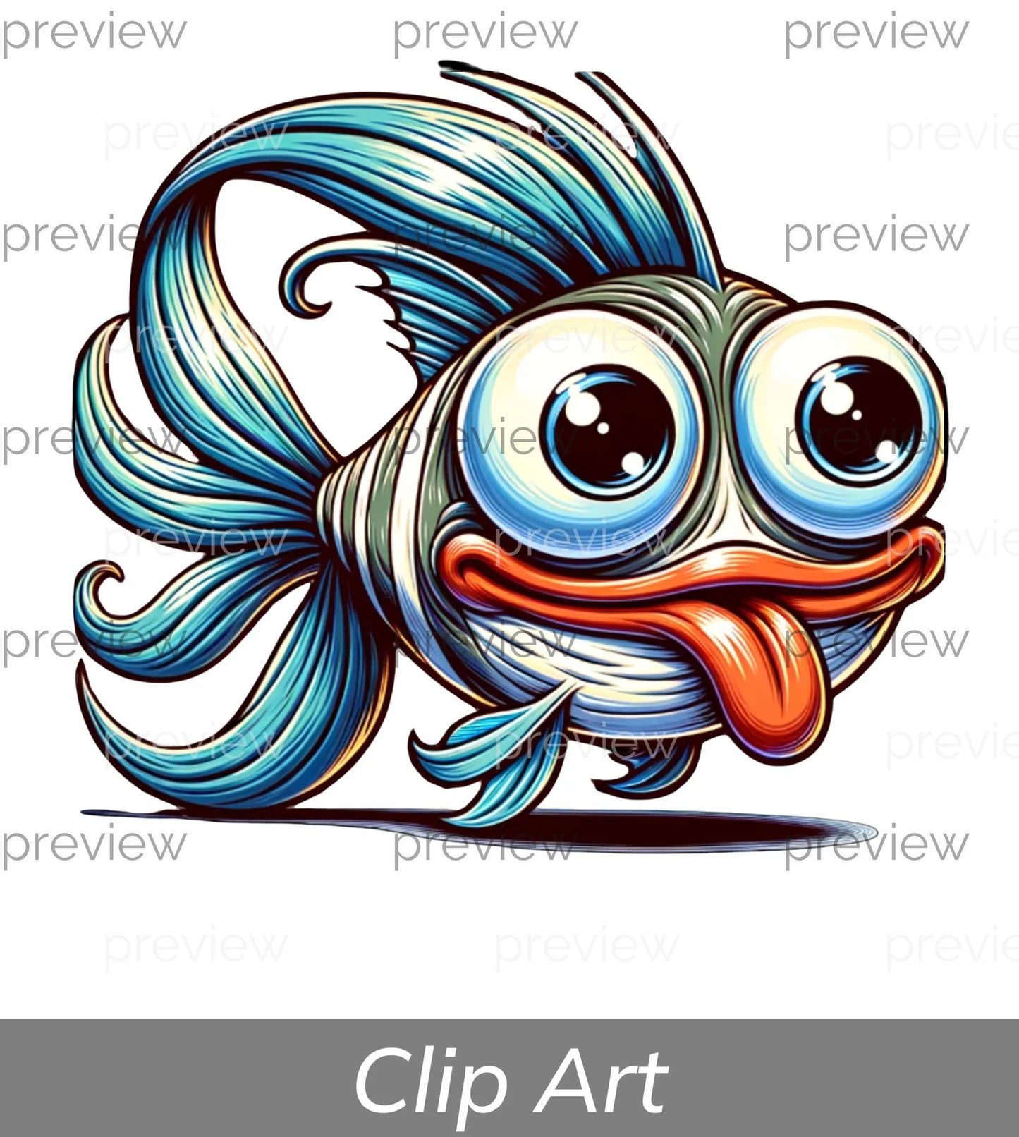 Vibrant Cartoon Fish Clipart Bundle: PNG designs for sublimation, stickers ,T-shirts, and DTF. Instant digital download with cute graphics!