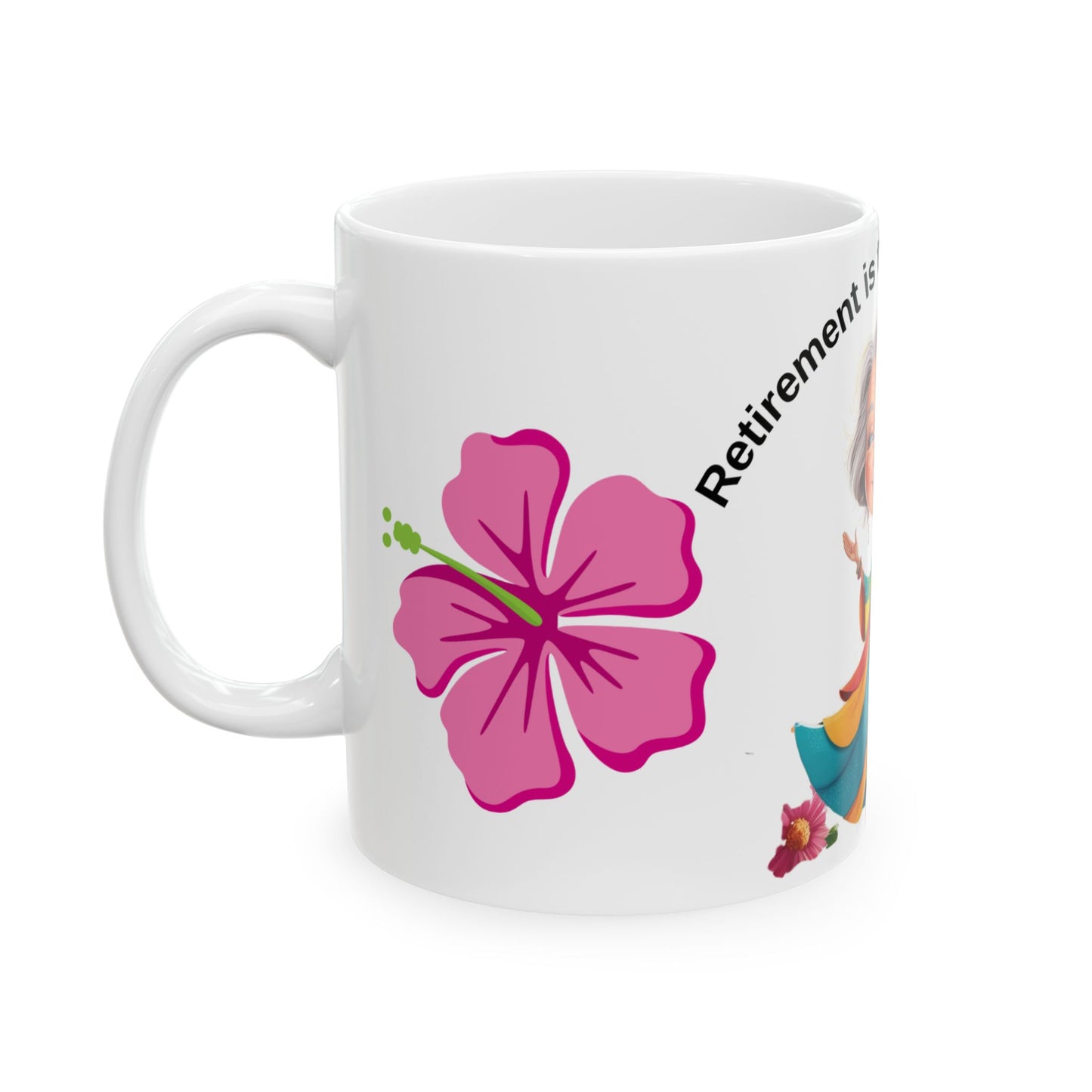 Celebrate retirement in style with this vibrant and glossy ceramic mug.