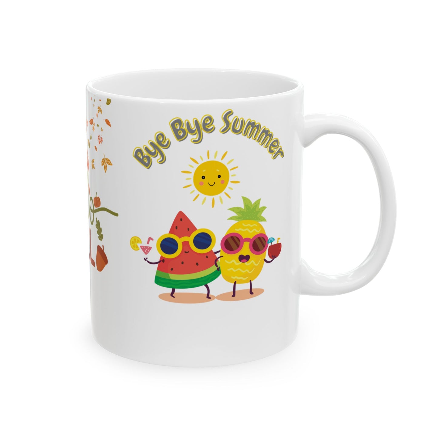 Celebrate the transition from summer to fall with this Hello fall bye summer Ceramic Mug. 110z 15oz